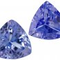 Certified Natural Tanzanite AA Quality 4.5 mm Faceted Trillion 2 pcs pair loose gemstone