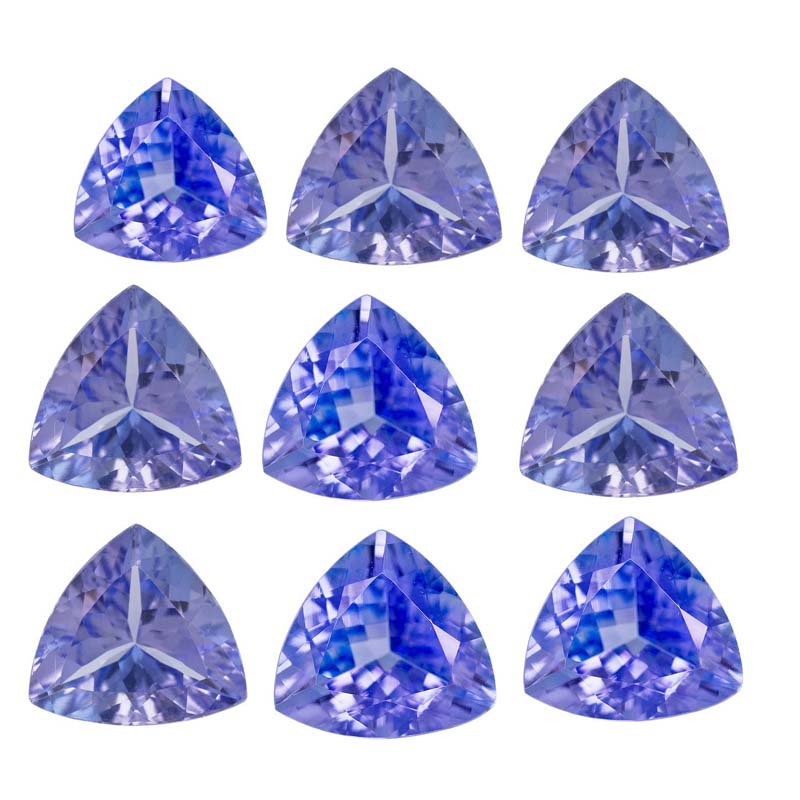 Certified Natural Tanzanite AA Quality 5 mm Faceted Trillion 10 pcs lot loose gemstone
