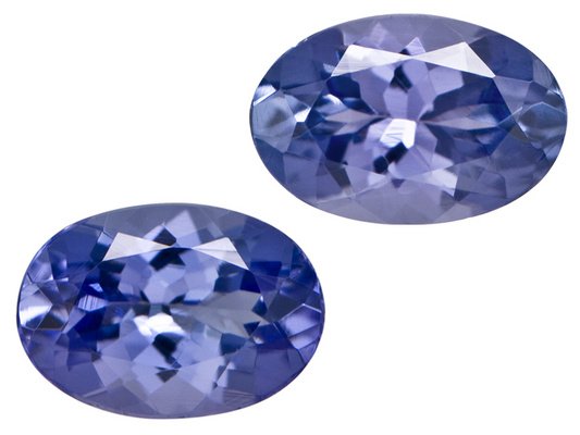 Certified Natural Tanzanite AAA Quality 7x5 mm Faceted Oval 2 pcs pair loose gemstone