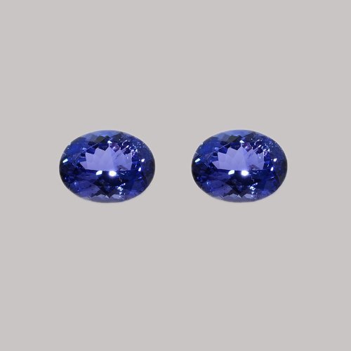 Certified Natural Tanzanite AAA Quality 8x6 mm Faceted Oval 2 pcs pair loose gemstone