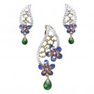 Flower Designer Earring, Pendant set