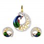 Peacock Designer Earring, Pendant set
