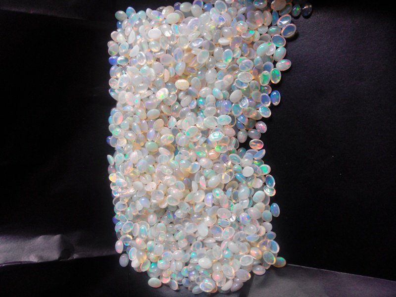 Certified Natural Ethiopian Opal AAA Quality loose Gemstone 3x4 mm Cabochon Oval 25 pieces lot