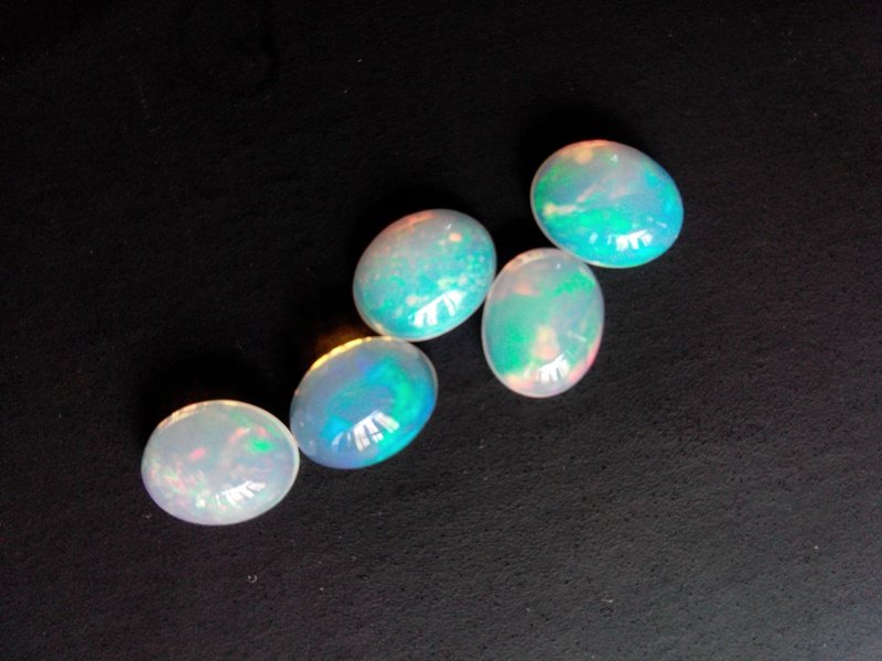 Certified Natural Ethiopian Opal AAA Quality loose Gemstone 5x7 mm Cabochon Oval 2 pieces Pair