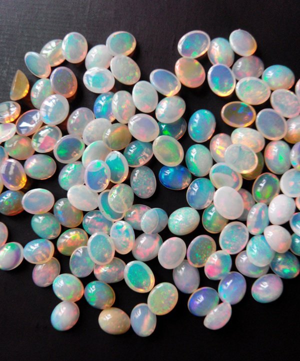 Certified Natural Ethiopian Opal AAA Quality loose Gemstone 6x8 mm Cabochon Oval 5 pieces lot