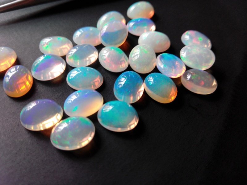 Certified Natural Ethiopian Opal AAA Quality loose Gemstone 8x10 mm Cabochon Oval 5 pieces lot