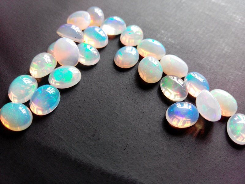 Certified Natural Ethiopian Opal AAA Quality loose Gemstone 10x12 mm Cabochon Oval 5 pieces lot