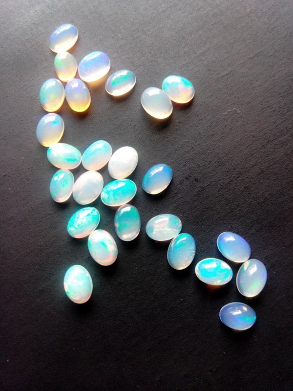 Certified Natural Ethiopian Opal AAA Quality loose Gemstone 12x16 mm Cabochon Oval 5 pieces lot