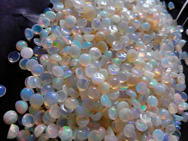 Certified Natural Ethiopian Opal AAA Quality loose Gemstone 3 mm Cabochon Round 25 pieces lot