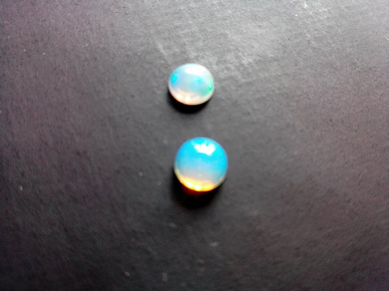 Certified Natural Ethiopian Opal AAA Quality loose Gemstone 5 mm Cabochon Round 2 pieces Pair