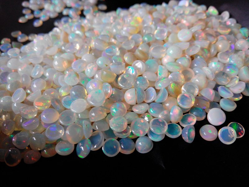 Certified Natural Ethiopian Opal AAA Quality loose Gemstone 5 mm Cabochon Round 5 pieces lot