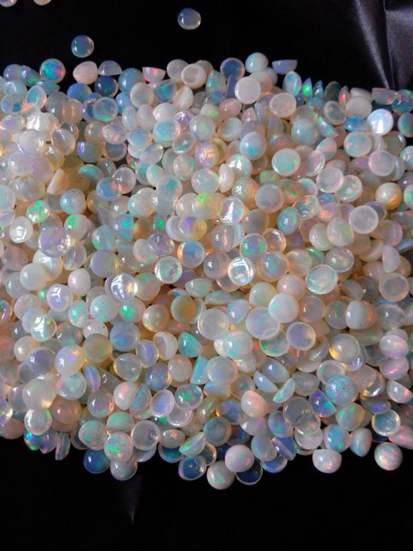 Certified Natural Ethiopian Opal AAA Quality loose Gemstone 5 mm Cabochon Round 25 pieces lot