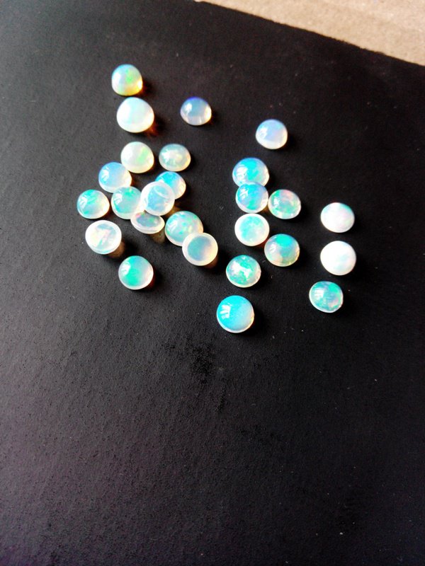Certified Natural Ethiopian Opal AAA Quality loose Gemstone 6 mm Cabochon Round 5 pieces lot