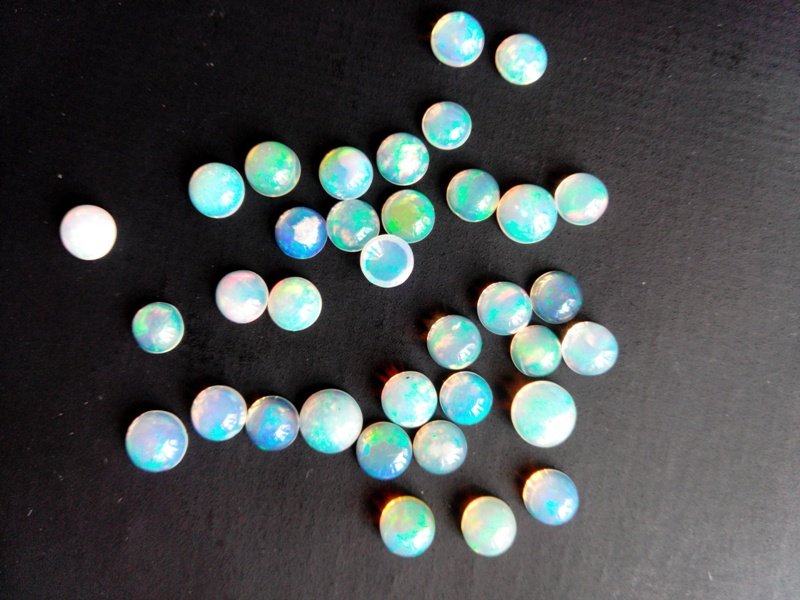 Certified Natural Ethiopian Opal AAA Quality loose Gemstone 7 mm Cabochon Round 1 piece