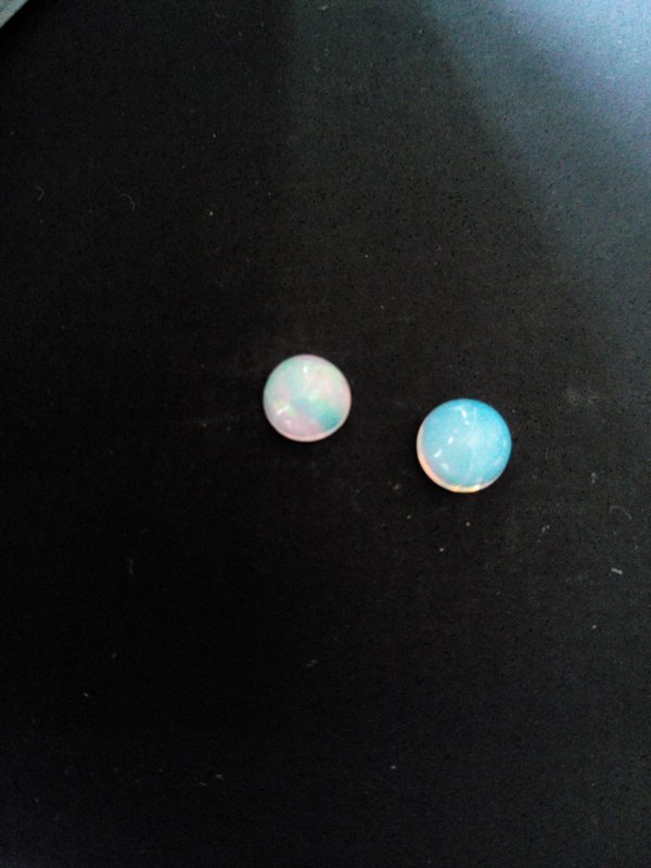 Certified Natural Ethiopian Opal AAA Quality loose Gemstone 8 mm Cabochon Round 2 pieces Pair