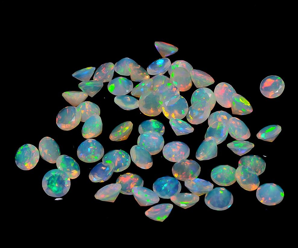 Certified Natural Ethiopian Opal AAA Quality 5 mm Faceted Round  Pair loose gemstone