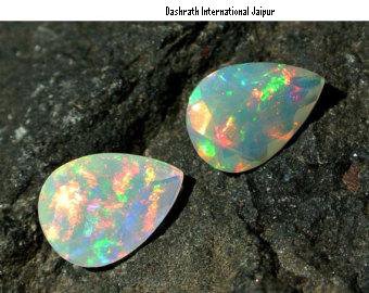 Certified Natural Ethiopian Opal AAA Quality 10x12 mm Faceted Pear 10 pcs Lot loose gemstone