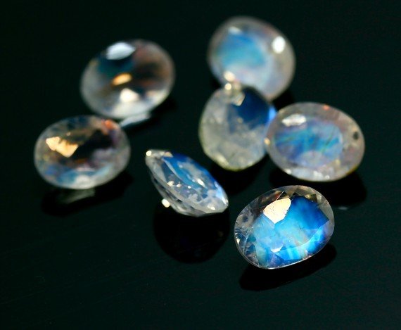 Natural Rainbow Moonstone 3x5 mm Faceted Oval 5 pcs Lot Loose Gemstone