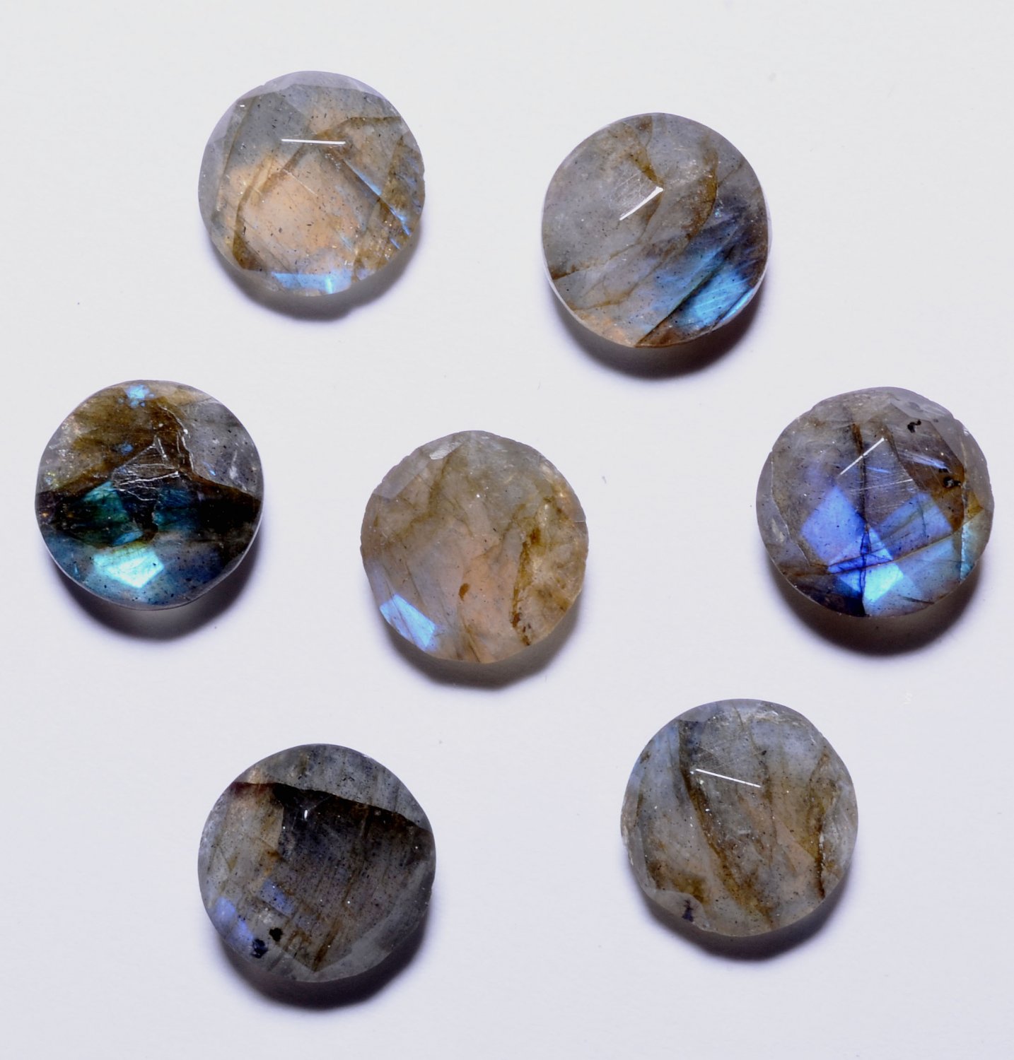 Natural Labrodroite AAA Quality 12x10 mm Faceted Oval 25 pcs Lot Loose Gemstone