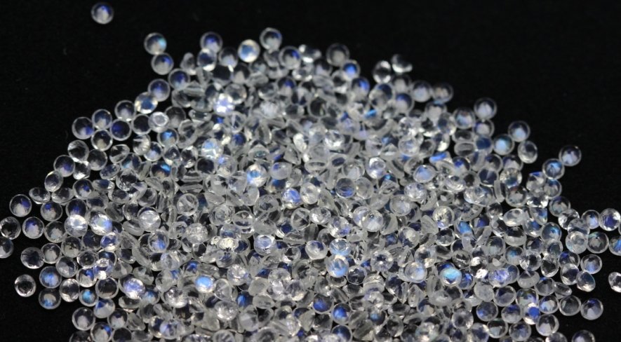 Natural Rainbow Moonstone 2 mm Faceted Round 50 pcs Lot Loose Gemstone