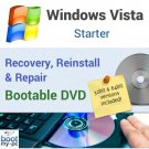 Windows Vista Starter - Reinstall, Repair & Recovery - 32 & 64 bit DVD SP2