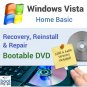 Windows Vista Home Basic - Reinstall, Repair & Recovery - 32 & 64 bit DVD SP2