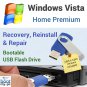 Windows Vista Home Premium - Reinstall, Repair & Recovery - 32 & 64 bit Bootable USB