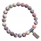 CLARITY AND BALANCE- Leopardskin Jasper Matte Finish Gemstone Bracelet (BBJSPLS1SRM)