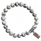JOY, ANTI-DEPRESSANT, PROTECTION- Dalmatian Stone Matte Finish Gemstone Bracelet (BBDS1SRM)