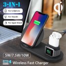 Qi Wireless Charger Dock Station for Apple Watch 1-4 For iPhone XR XS Max For Samsung S9 For AirPods