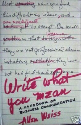 Write What You Mean by Allen Weiss (HB 1977 G)