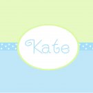 Personalized Blue & Green Dot Band Note Cards