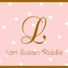 Personalized Pink & Bown Dot Note Cards