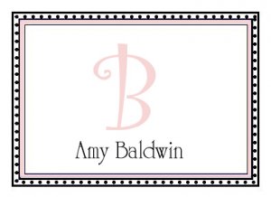 Personalized Pink Border Note Cards