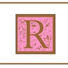 Personalized Pink & Bown Monogram Note Cards