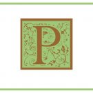 Personalized Green & Bown Monogram Note Cards