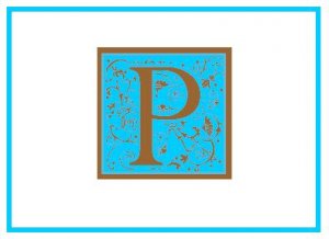 Personalized Blue & Bown Monogram Note Cards