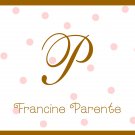 Personalized Pink Dot Note Cards