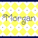 Personalized Blue & Gold Diamond Note Cards