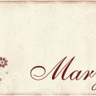 Personalized Red Antique Flower Monogram Note Cards