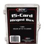 6 BCW 15 Count Hinged Plastic Baseball Trading Card Storage Boxes hinge box