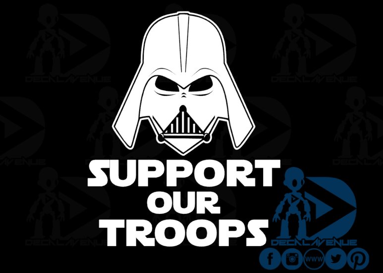 Star Wars Support Our Troops Darth Vader Decal Sticker