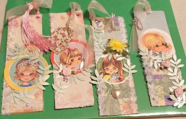 1 per pkg Floral handmade little girl bookmark