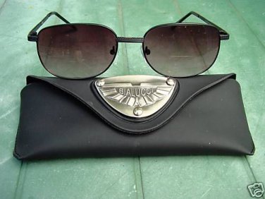 BIFOCAL LARGE BLACK METAL FRAME READING SUNGLASSES GLASSES WITH CASE +2.5