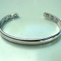 MAGNETIC ROUNDED POLISHED SILVER COLOUR SOLID COPPER THERAPY BRACELET BANGLE