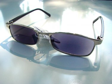 4 PAIRS STYLISH TINTED READING GLASSES SILVER METAL FRAME DARK LENSES +2.5 R1800