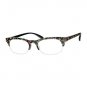 NEW SEMI RIMLESS FRAME READING GLASSES BLACK PINK GREEN FLORAL A6052C +2.50