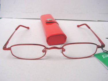 READING GLASSES SPRUNG ARM & RED CASE   + 3.5  C7
