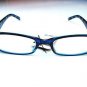 READING GLASSES +3.0 BLACK & BLUE FRAME DIAMANTE STUDDED ARMS R9018