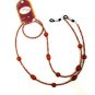 PRETTY SPEC SAFE GLASSES NECKLACE CORD STRING COPPER BROWN BEADS